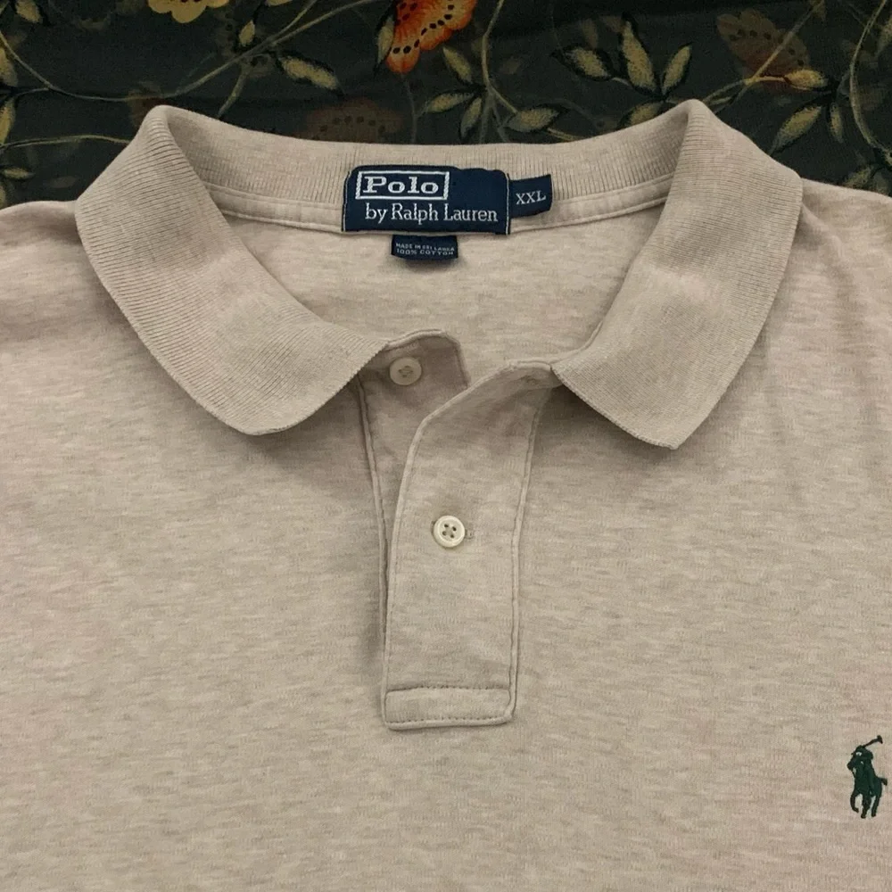 Polo by Ralph Lauren Light Beige/Heather Polo Shirt with Green Pony